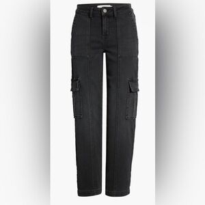 NWT HIDDEN Denim Tracey Cargo Jean in Black Size 31